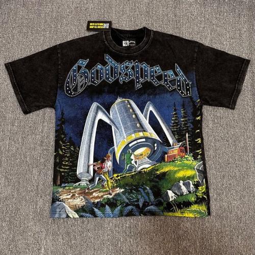 Godspeed Global UFO Sci-Fi Graphic Tee | Black Vintage Oversized Fit