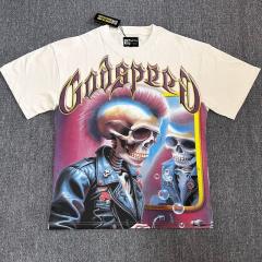 Godspeed Global Punk Skull Mirror Graphic Tee | Off‑White Vintage Oversized Fit