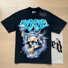 Godspeed Global Liberty Skull Lightning Torch Graphic Tee | Black Vintage Oversized Fit