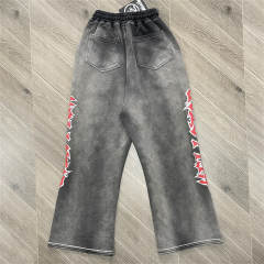 High Quality Hellstar Glitter Print Washed Sweatshirt and Pants Set