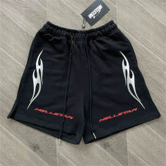 High Quality Hellstar Red Flame Graphic Sweat Shorts | White