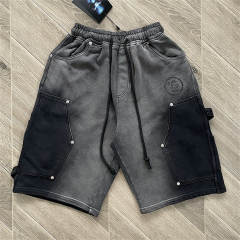 High Quality Hellstar Black‑Grey Carpenter Utility Shorts | Vintage Wash