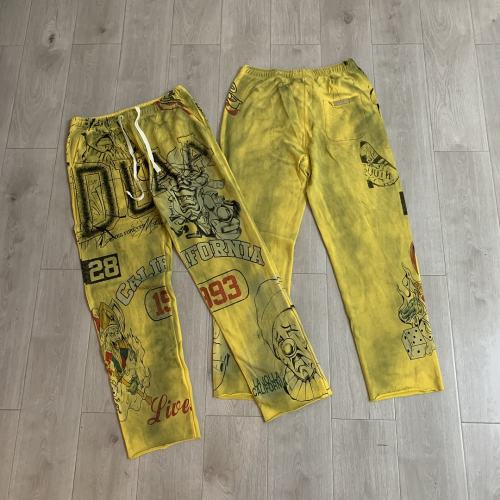 DUAA Tribal Heart Totem Sweatpants | Vintage Washed White