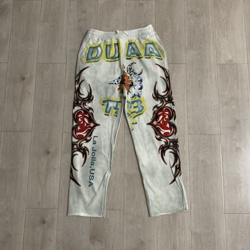 DUAA Tribal Heart Totem Sweatpants | Vintage Washed White