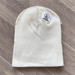 Hellstar Flame Logo Print White Knit Beanie