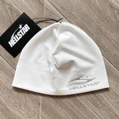 High Quality Hellstar Silver Logo Black Stretch Beanie