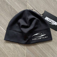 High Quality Hellstar Silver Logo Black Stretch Beanie