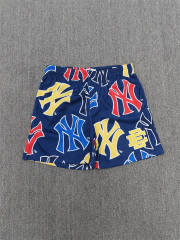 1:1 Top Qualtiy Eric Emanuel Navy Multicolor NY & EE Logo Mesh Shorts