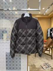 1:1 quality version Plaid Paneled Stand Collar Casual Zip-Up Down Jacket 3 colors 29481423