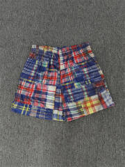 1:1 Top Qualtiy Eric Emanuel Colorful Plaid Madras EE Logo Mesh Shorts