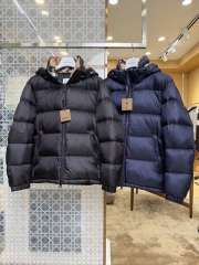 1:1 quality version Classic Plaid-Lined Hooded Quilted Casual Zip-Up Down Jacket 2 colors 29481390
