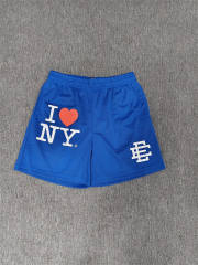 1:1 Top Qualtiy Eric Emanuel Blue I Love NY EE Logo Mesh Shorts
