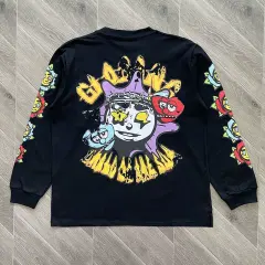 Glo Gang Love Purple Heart Mascot Black Long Sleeve T-Shirt