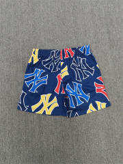 1:1 Top Qualtiy Eric Emanuel Navy Multicolor NY & EE Logo Mesh Shorts