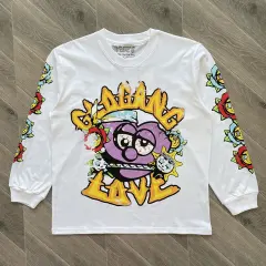 Glo Gang Love Purple Heart Mascot Black Long Sleeve T-Shirt