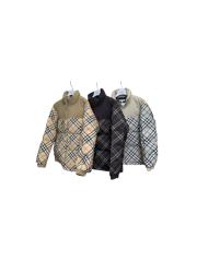 1:1 quality version Plaid Paneled Stand Collar Casual Zip-Up Down Jacket 3 colors 29481423