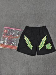 1:1 Top Qualtiy Lightning Bolt EE Logo Black Mesh Shorts