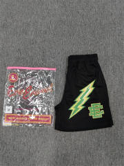 1:1 Top Qualtiy Lightning Bolt EE Logo Black Mesh Shorts