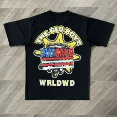 Glo Gang Boyz Worldwide Cartoon Drink Graphic Cotton T-Shirt