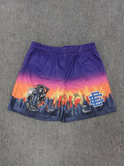 1:1 Top Qualtiy Eric Emanuel Gradient Purple Grim Reaper City Fire EE Logo Mesh Shorts