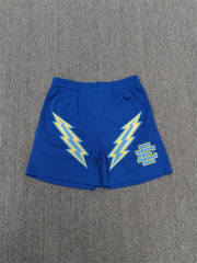 1:1 Top Qualtiy Eric Emanuel Blue Lightning Bolt EE Logo Mesh Shorts
