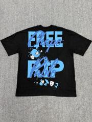 High Quality ASAALI Black Blue Graffiti Graphic T-Shirt