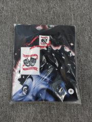 High Quality ASAALI Black Blue Portrait Graphic T-Shirt