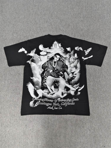 High Quality ASAALI Black MoneySign Suede Portrait Dove Asaali Graphic T-Shirt