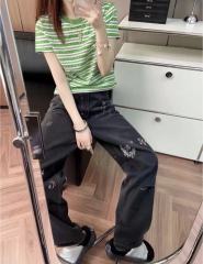 1:1 quality version 28166102 Embroidered Logo Tee 2 colors for girls