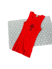 1:1 quality version 28118300 Chest Cross Printed Threaded Tank Dress for girls