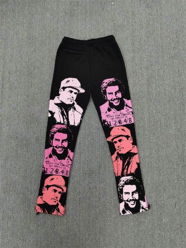 1:1 Top Quality Black Pink Cough Syrup Portrait Sweatpants
