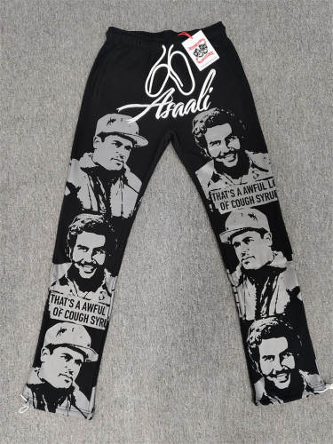 1:1 Top Quality Black Red Cough Syrup Portrait Sweatpants