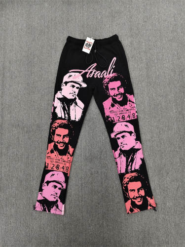 1:1 Top Quality Black Pink Cough Syrup Portrait Sweatpants
