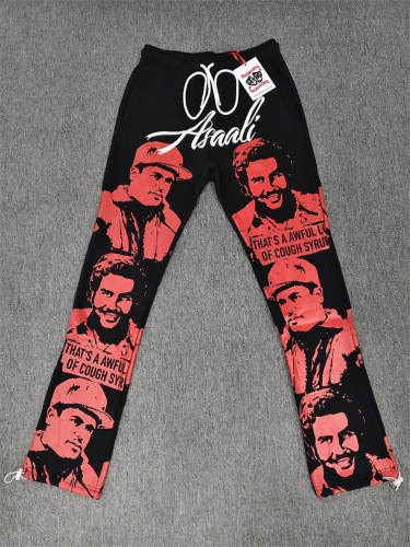 1:1 Top Quality Black Red Cough Syrup Portrait Sweatpants