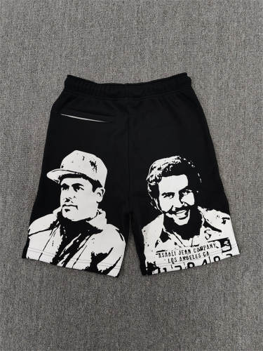High Quality ASAALI Black White Portrait Sweat Shorts