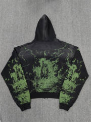 1:1 Quality Vale Forever Black Green Monochrome Graphic Hoodie