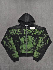1:1 Quality Vale Forever Black Green Monochrome Graphic Hoodie