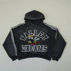1:1 Quality Vale Forever Vale Forever Valley Dreams Cartoon Bee Vintage Pullover Hoodie