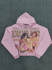 1:1 Quality Vale Forever Valley Fest Dreams 199X Rhinestone Vintage Zip Up Hoodie