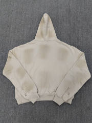 1:1 Quality Vale Forever Cream Distressed Graphic Hoodie