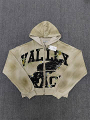 1:1 Quality Vale Forever Cream Contrast Trim Zip Hoodie