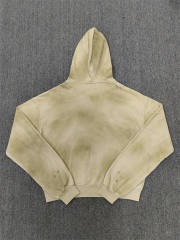 1:1 Quality Vale Forever Cream Contrast Trim Zip Hoodie