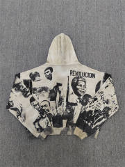1:1 Quality Vale Forever White Monochrome Collage Zip Hoodie