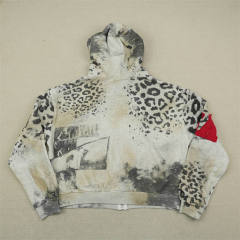 1:1 Quality Vale Forever White Leopard Patchwork Zip Hoodie