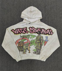 1:1 Quality Vale Forever White Graffiti Graphic Hoodie