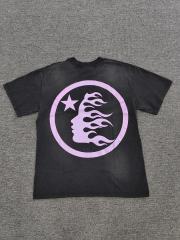 1:1 Hellstar NFC SCAN Hellstar Pink Arrow Star Logo Vintage Black T-Shirt