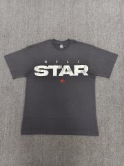 1:1 Hellstar NFC SCAN Hellstar Distressed White Logo Red Star Vintage Washed T-Shirt