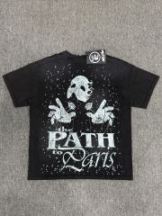 1:1 Hellstar NFC SCAN Hellstar Phantom Mask Rose Vintage Washed T-Shirt