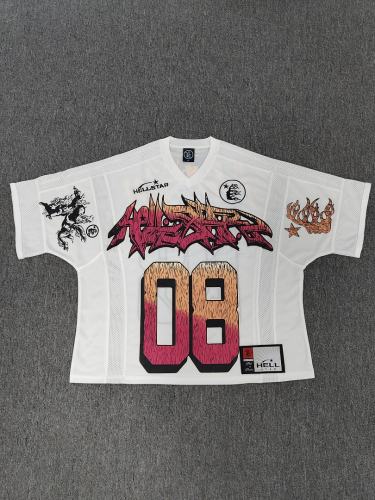1:1 Hellstar NFC SCAN Hellstar 08 Gradient Graffiti White Mesh Football Jersey