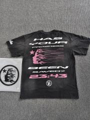 1:1 Hellstar NFC SCAN Hellstar Pixel Crucifix Figure Vintage Black T-Shirt